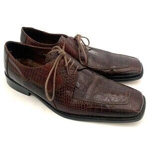 Stacy Adams Delray Croc/Lizard Oxford/Derby Loafers 24597 Dress Shoes Sz 11 M